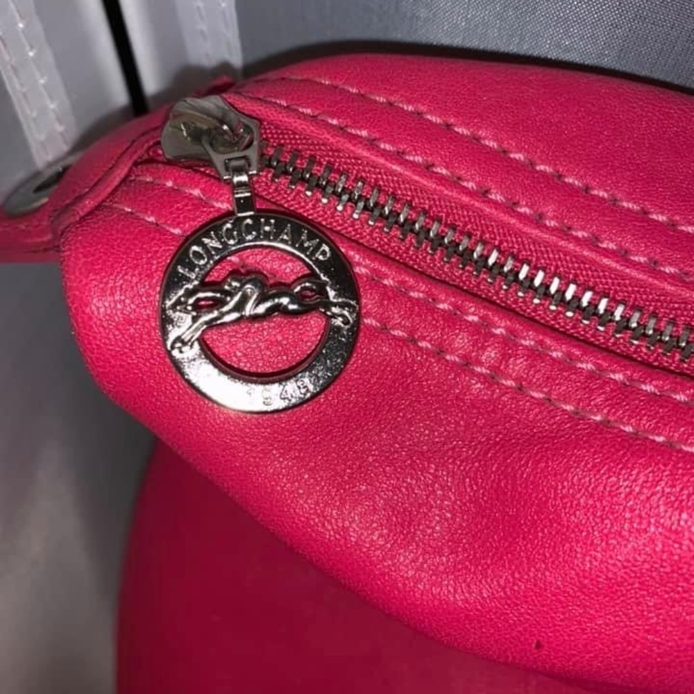 Longchamp Le Pliage Cuir Large Tote Pink Candy NEW - Picture 3 of 7